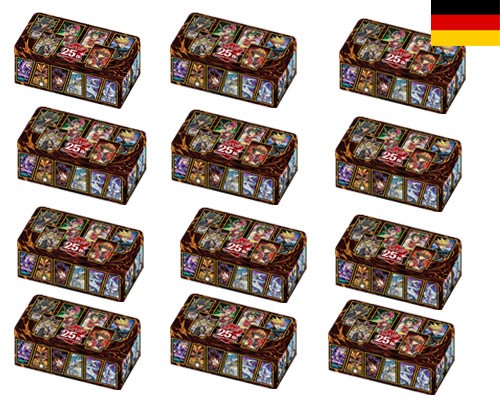 Yu-Gi-Oh! 25th Anniversary Tin: Dueling Heroes deutsch Display (12 Tins)